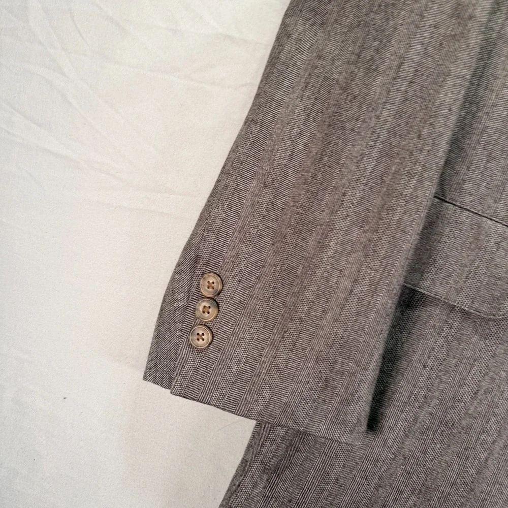 Vintage Brooks Brothers Blazer Mens 42R Gray Herringbone 3 Button Made in USA